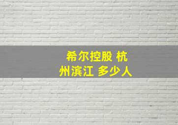 希尔控股 杭州滨江 多少人